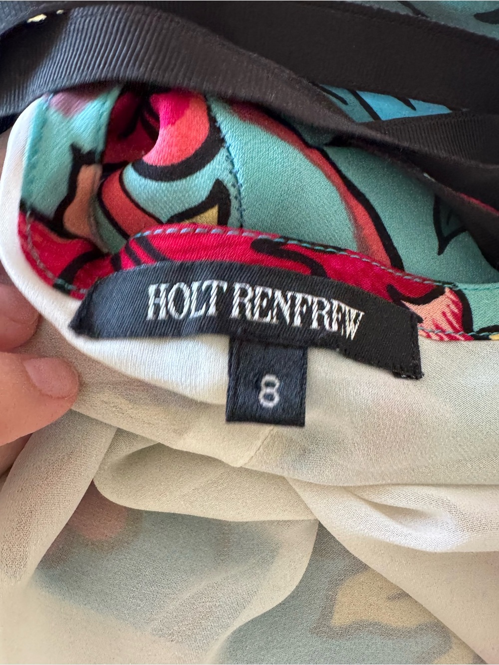 Vintage Holt Renfrew bias cut dress with floral print- size 8 - Picture 3 of 3